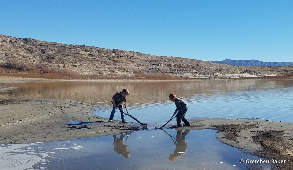 Desert Survivor Walking Around (Through) Pruess Lake