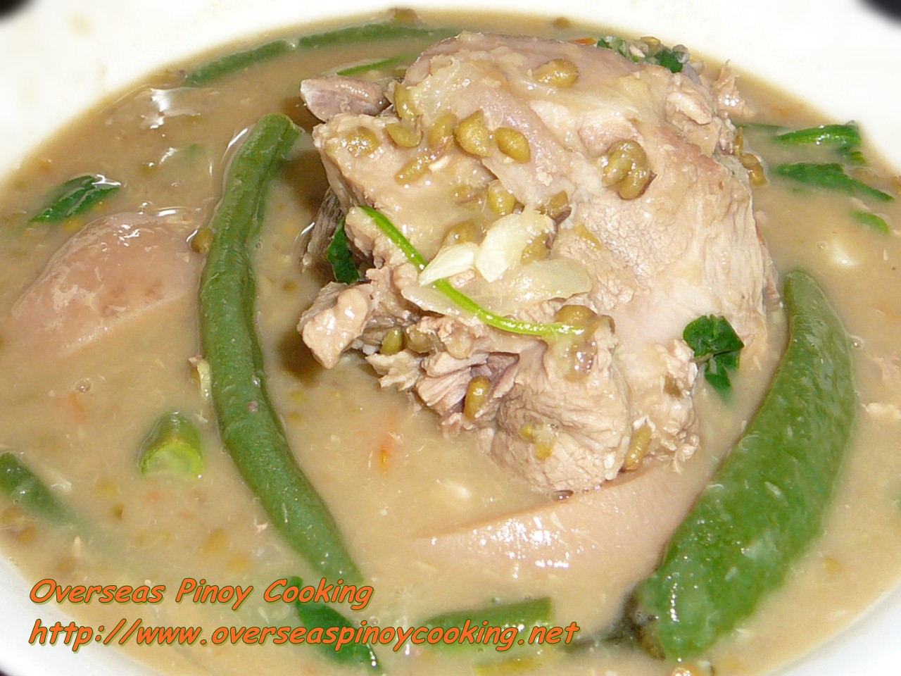 Ginisang Munggo with Pork Pata, Mung Beans with Pork Leg