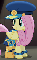 MLP Fluttershy Brushable is dressed as Admiral Fairy Flight from Wonderbolts