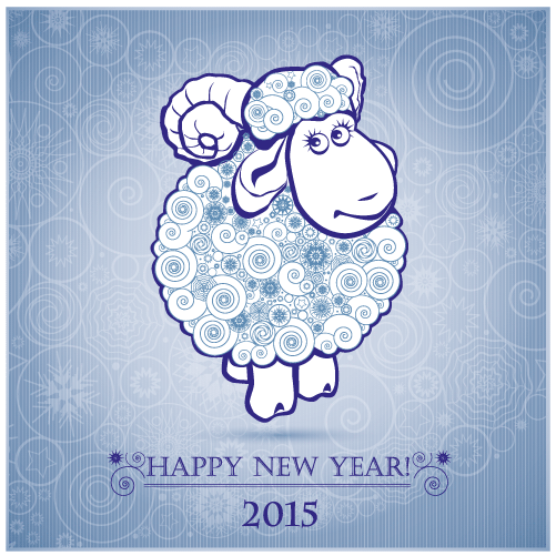 Oveja para calendario y Año Nuevo 2015