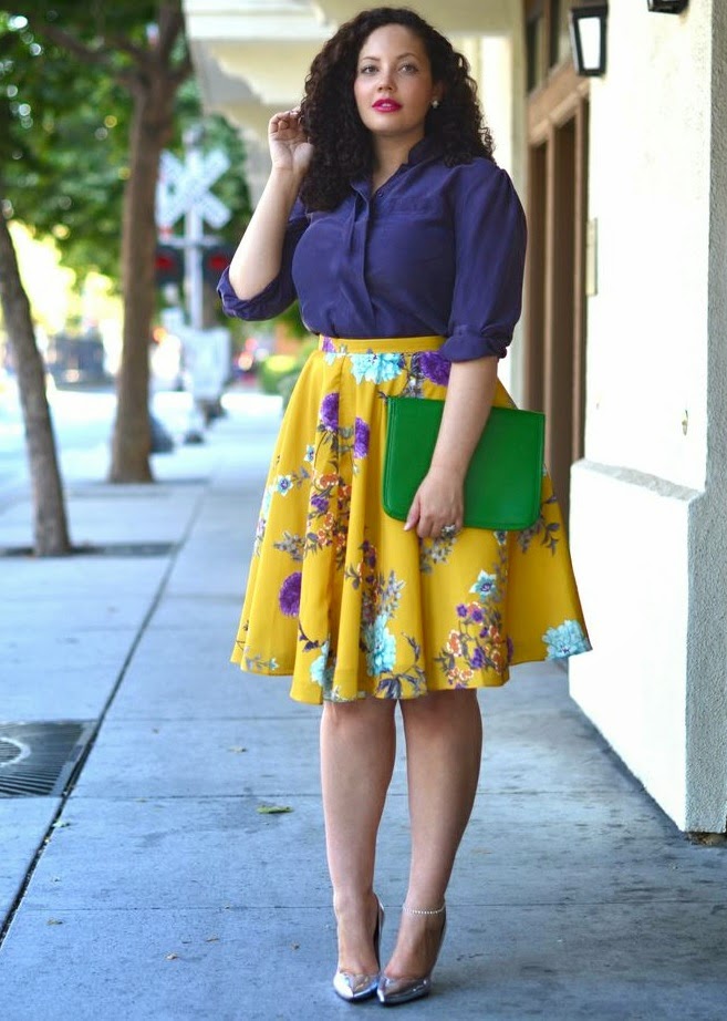 Vintage Blouse, Skirt thanks to ModCloth - The Click Styles