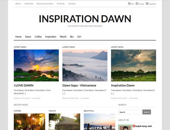Inspiration Dawn Blogger Template