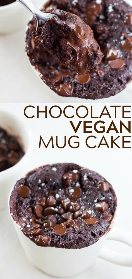 The BEST Chocolate Vegan Mug Cake! Super fudgy, moist and easy to make anytime you need a chocolate fix! #vegan #plantbased