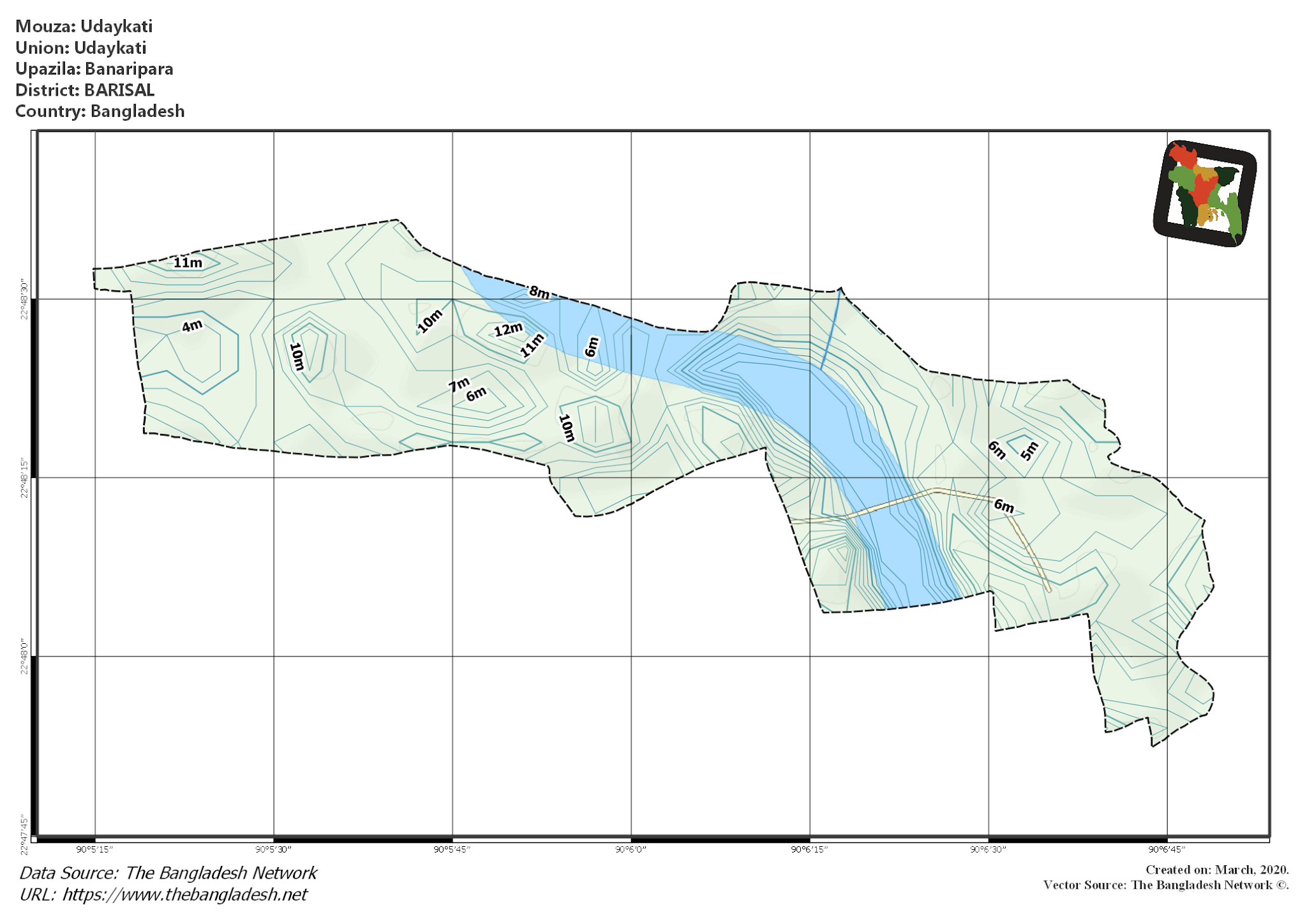Map of Udaykati Mouza of Banaripara Upazila, BARISAL Map of Udaykati Mouza of Banaripara Upazila, BARISAL, Bangladesh.