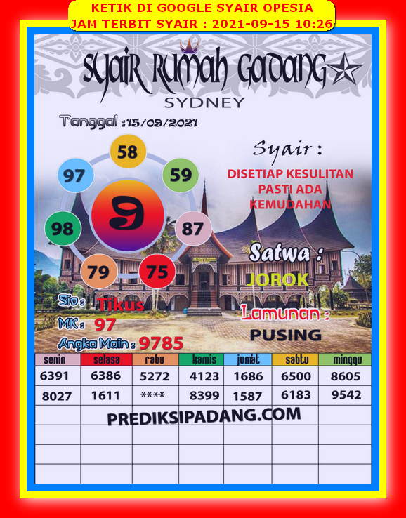 Syair Toto Sydney 15 September 2021 Royal Syair Syair Toto Sydney 15 September 2021 Royal Syair