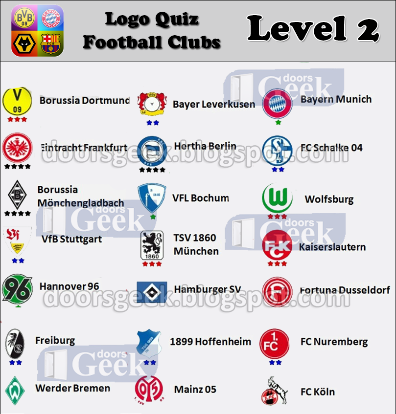 Logo Quiz  Soccer Clubs [Level 2  Germany] ~ Doors Geek