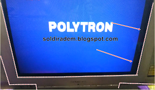 TV Polytron Minimax Terdapat Garis Tebal Pada Bagian Samping Layar