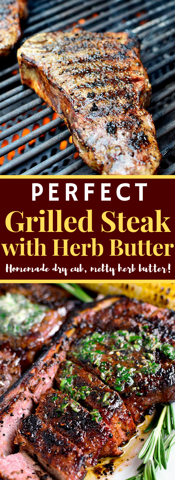 Perfect Grilled Steak with Herb Butter #paleo #glutenfree Perfect Grilled Steak with Herb Butter #paleo #glutenfree