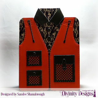 Divinity Designs Custom Dies: Couture Collection, Fishing & Hunting Vest, Paper Collection: Menswear Material