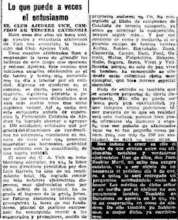 Recorte de Prensa sobre ajedrez de La Vanguardia, 24-12-1948