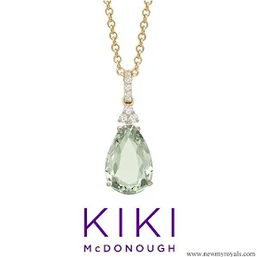 Kate Middleton - Kiki McDonough candy mini green amethyst and diamond pendant