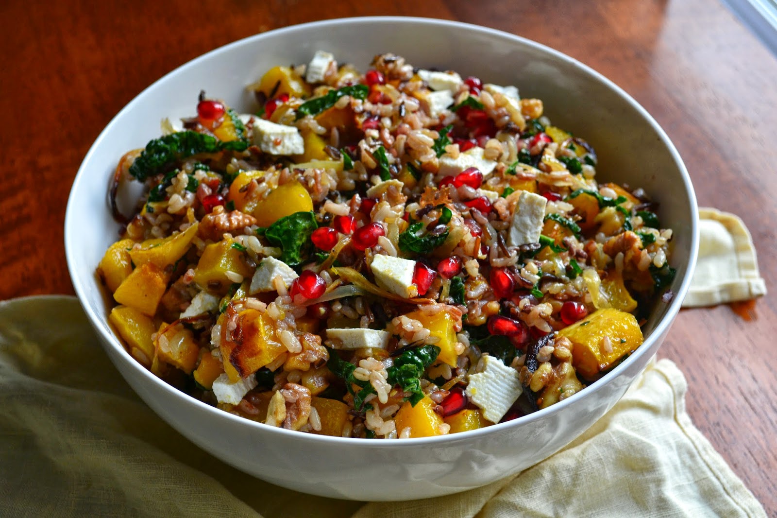 Nourish The Roots: Wild Rice Salad with Butternut Squash and Pomegranate