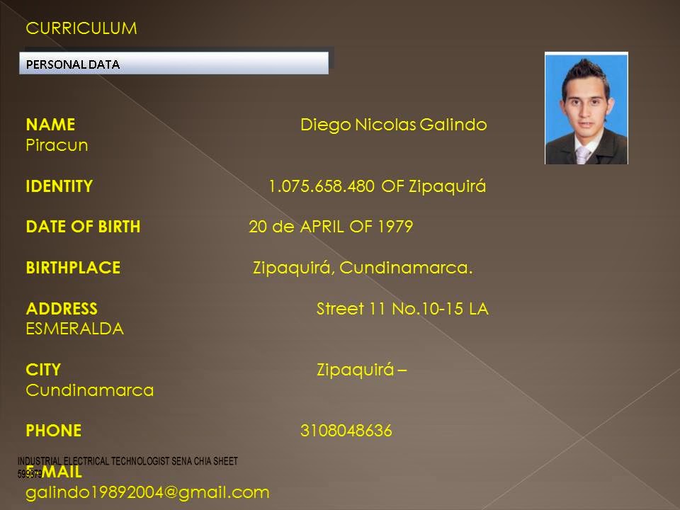 presentación ingles hoja de vida