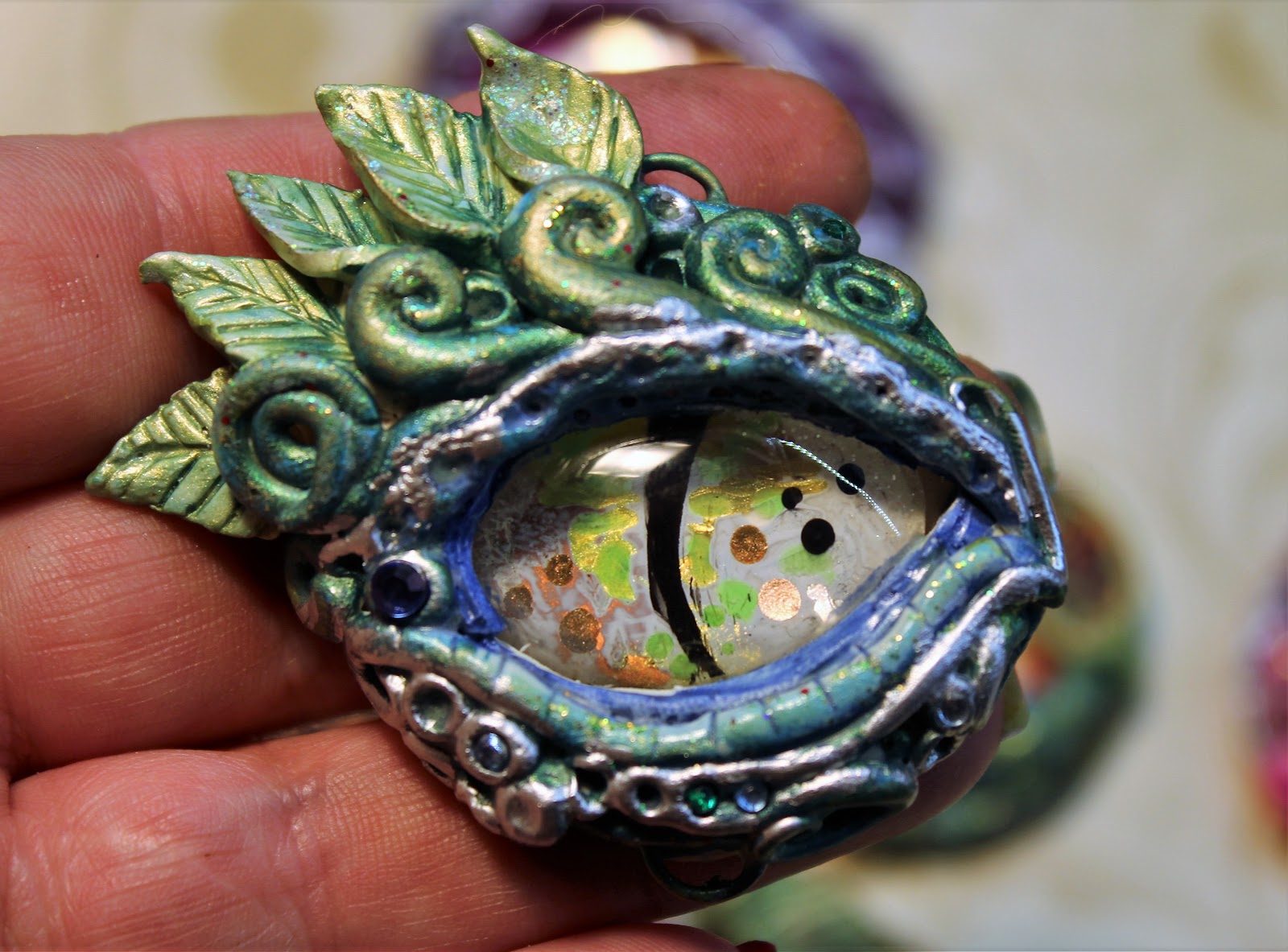 JuJu Crafts POLYMER CLAY DRAGON EYES First attempts, more to come
