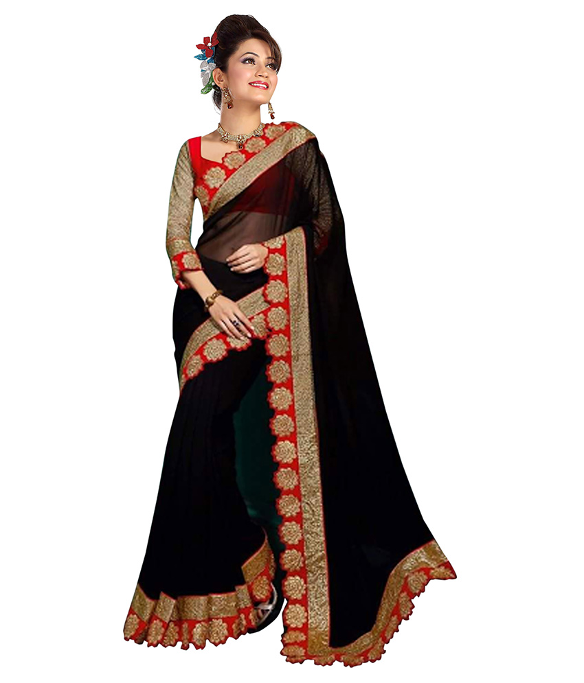 5 Gorgeous Black and Red Sari Look For Wedding Reception