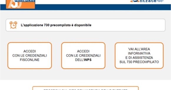 SCARICARE 730 PRECOMPILATO DA SITO INPS