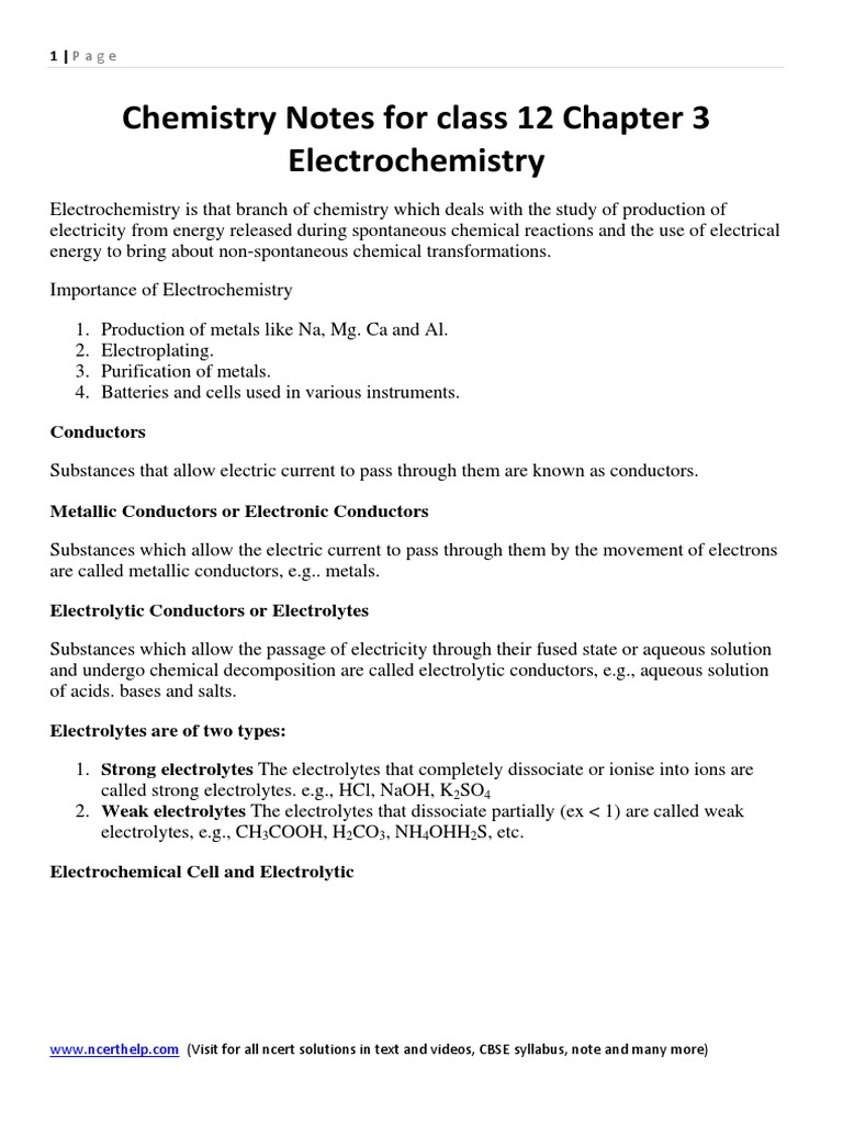 electrochemistry notes Scribd india