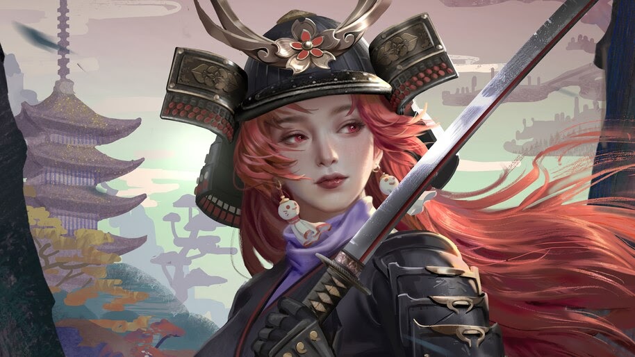 Samurai, Beautiful, Girl, Katana, 4K, #6.775