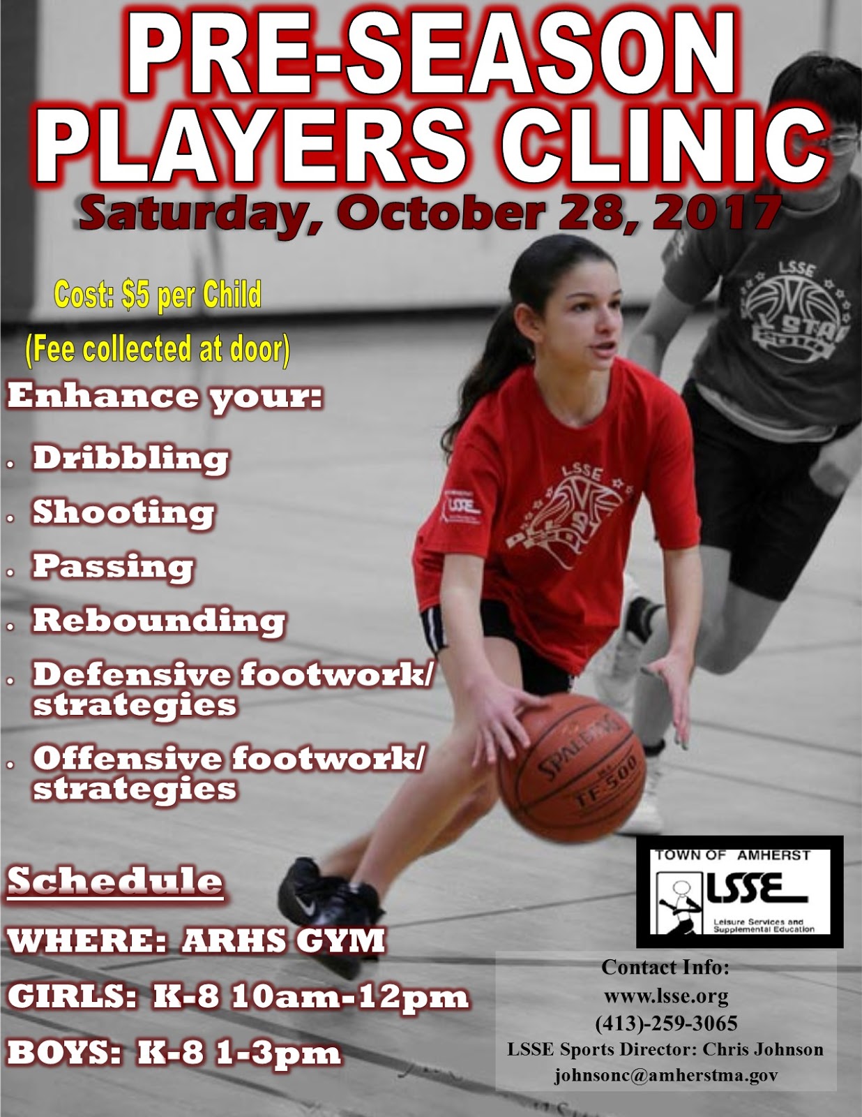 Fort River PGO LSSE Basketball Clinic on October 28