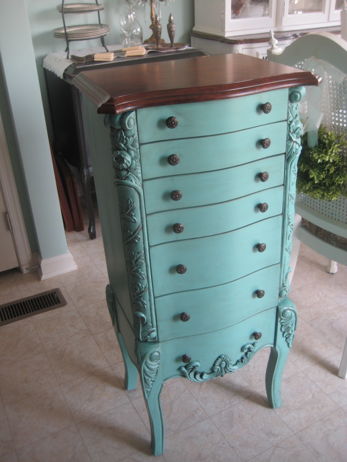A Comfy Little Place of My Own Turquoise Jewelry Armoire