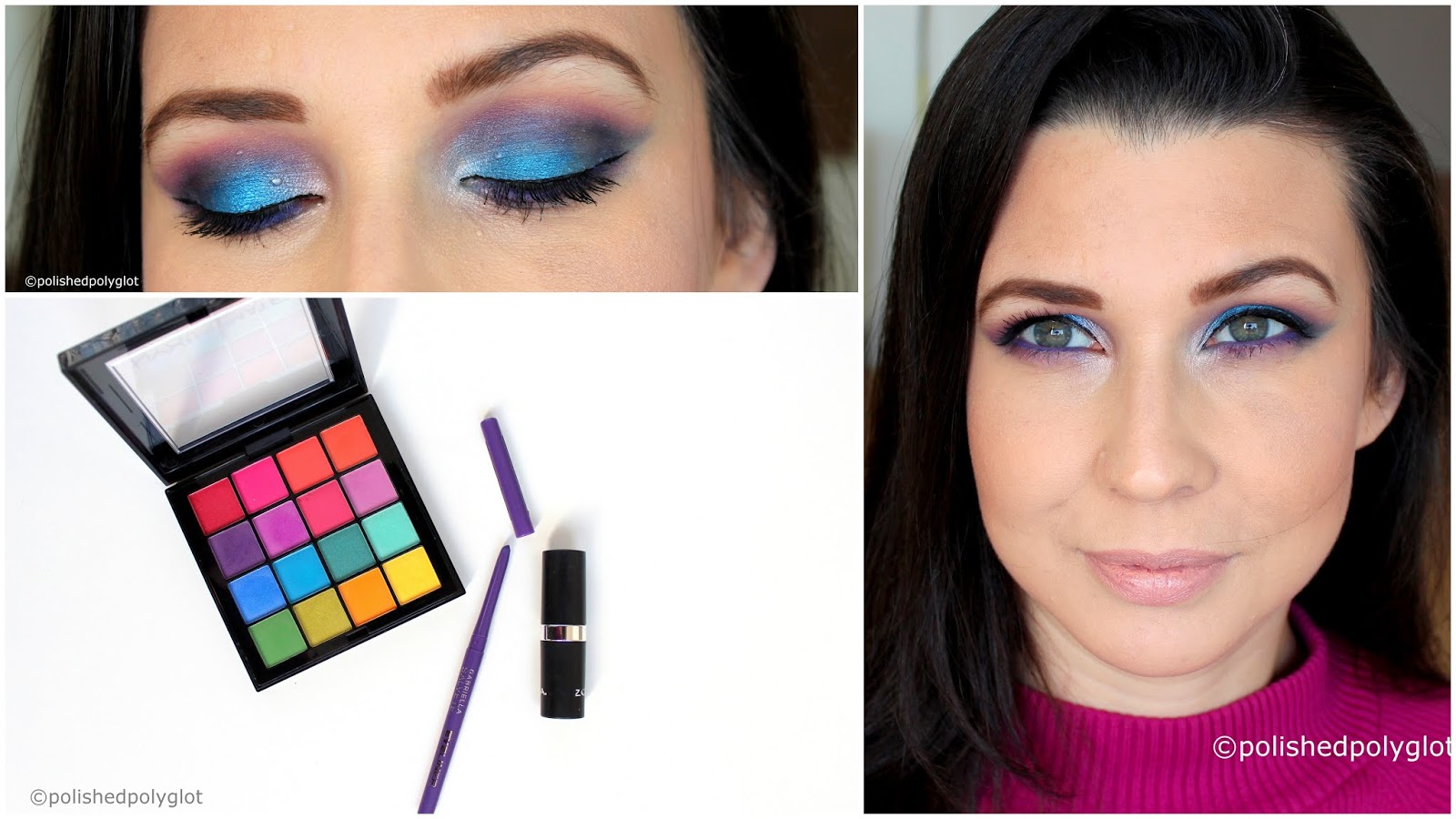 Makeup │ Bold look in Electric Blue and Purple / Polished Polyglot