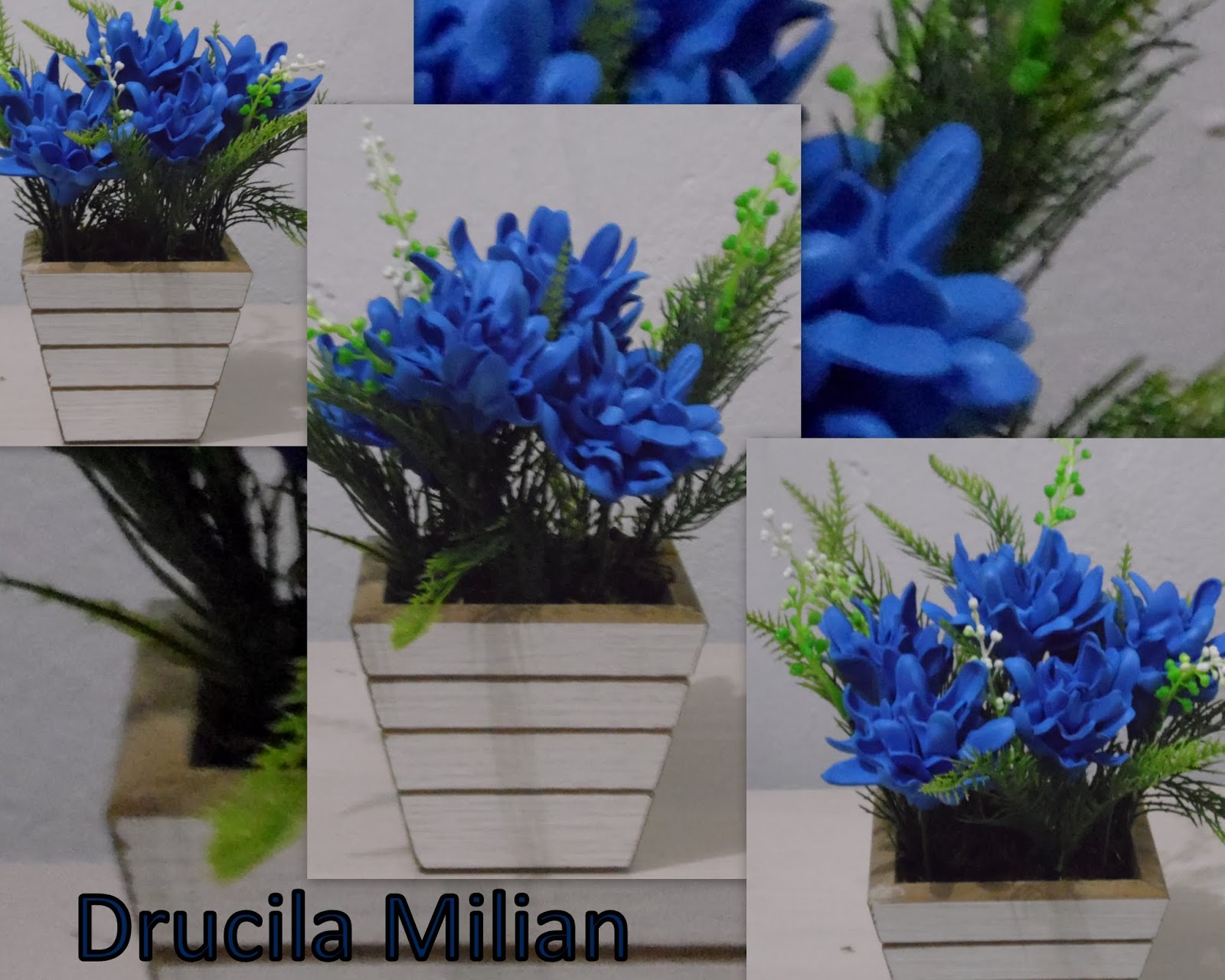 Arteirices da Dru: Flores de EVA azul, tá em alta no artesanato também...
