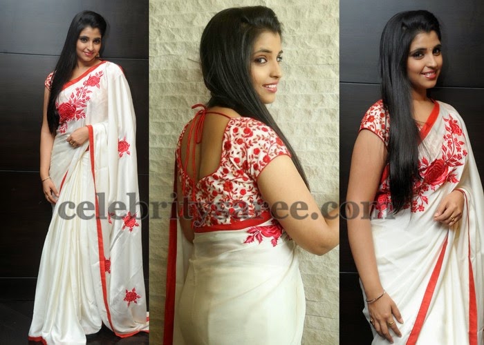 Shyamala Anchor White Saree - Saree Blouse Patterns