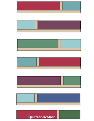 Quarter Cut quilt row diagram by QuiltFabrication