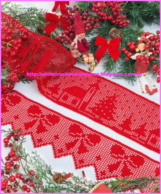 30 Barrados ou Bicos de Crochê Para Decoração de Natal Com Gráficos 18