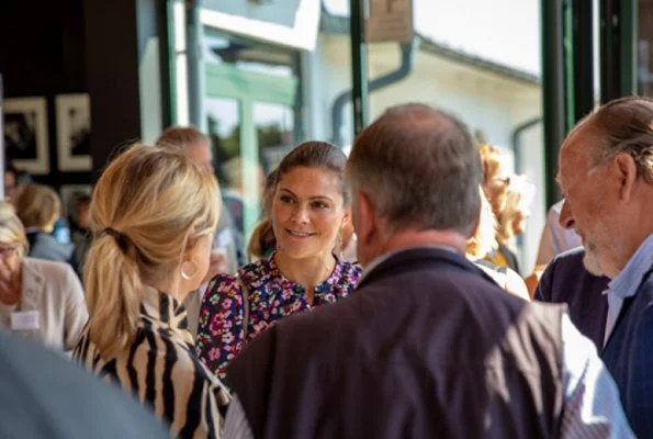 Crown Princess Victoria wore & Other Stories Floral Print Maxi Dress. SNS Tylösand Summit 2018 at Tylösand Hotel