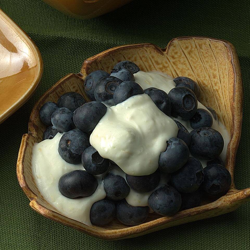 Blueberries With Lemon Cream Recipe Mediterranean Diet Useful