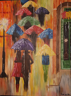 Rainy late afternoon out  - size 30'' x 40'' (762mm x 1016mm)Original acrylic paintings on 380 GSM stretch canvas - 100% pure cotton