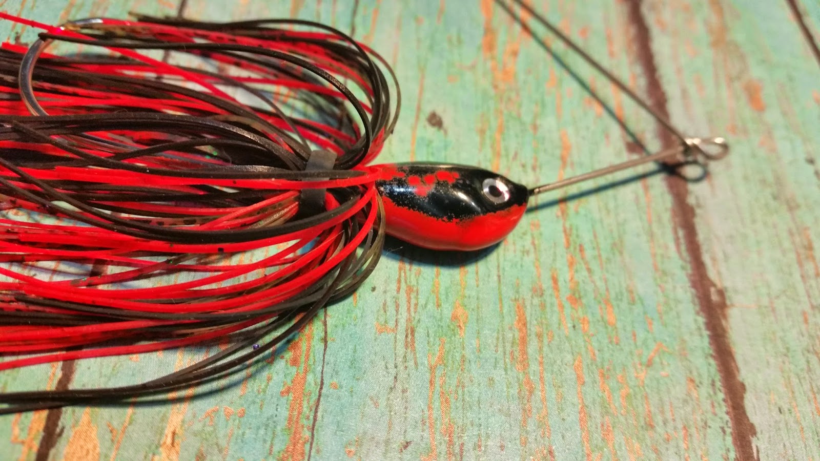 Cast Away Lures Red/black shad head Spinnerbait