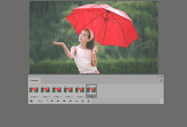 Animation Time and Loop Setting gif animated rain in photoshop, rain effect photoshop