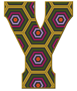 Abecedario con Hexágonos de Colores. Alphabet with colored Hexagons.