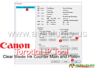 Cara Menggunakan Canon iP Tool Version "Clear Waste Ink Counter Main and Platen"