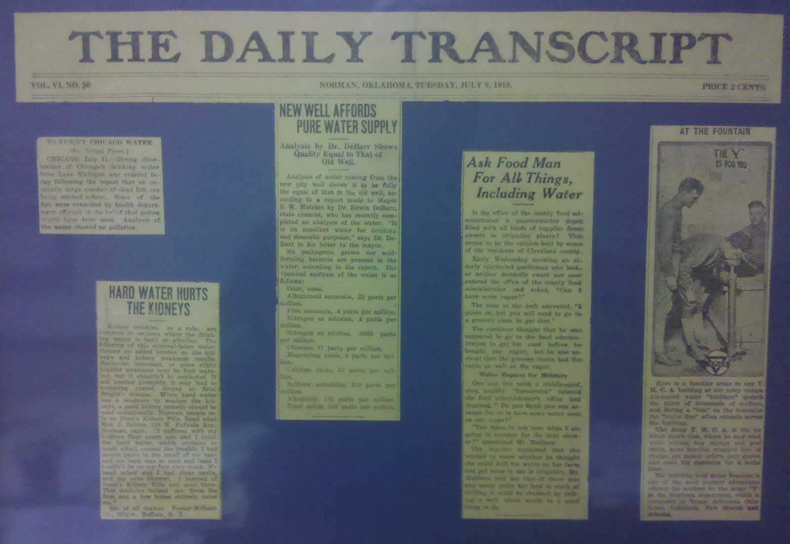 Wisdom in Water, please...: Norman, Oklahoma Water - 1918