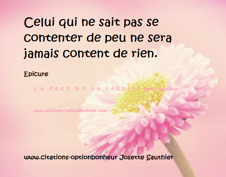 Les Panneaux Roses Citation D Epicure Sur La Richesse Et Le Contentement