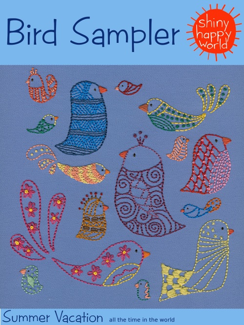 Shiny Happy World вЂ” Hearts Sampler embroidery pattern PDF
