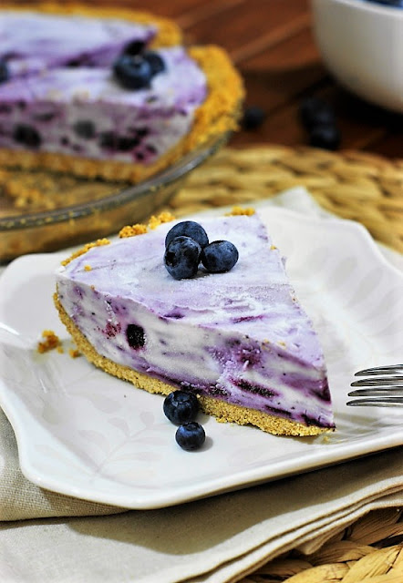 Slice of Frozen Blueberry Cream Pie Image