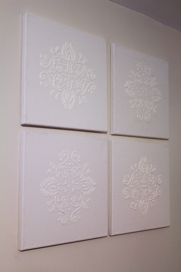 DIY Damask Wall Art by Our Mini Family - Guest Post at The Everyday Home