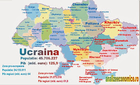 Regiunile, pib-ul și populația Ucrainei