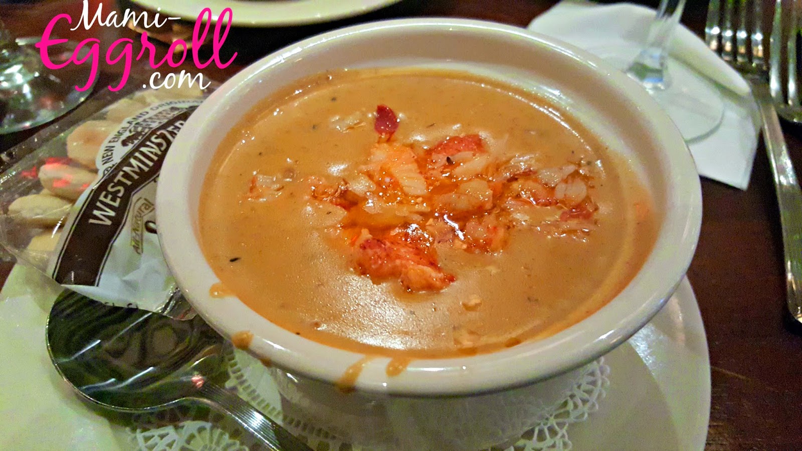 Mami Eggroll Best Lobster Bisque In My Life At The Sole Proprietor Lobster Bisque Crock 11 95