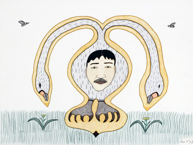 Annie Pootoogook, “Loon Man Transformation” © Annie Pootoogook