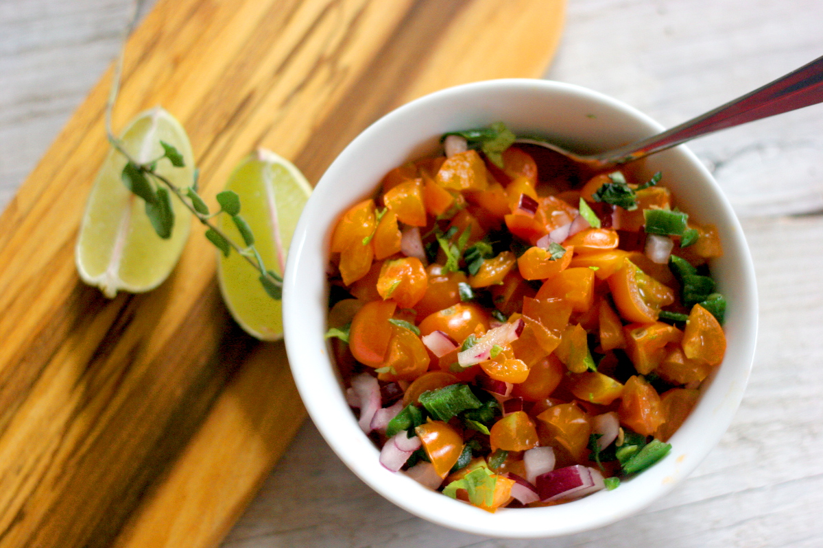 Orange Tomato and Fresh Oregano Salsa Recipe - Lauren Gleisberg