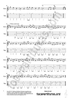 2  Tablatura y Partitura de Guitarra Popurri Mix 13 La Cucaracha, Cumpleaños Feliz, El Patio de Mi Casa Tablature Sheet Music for Guitar Music Score Tabs