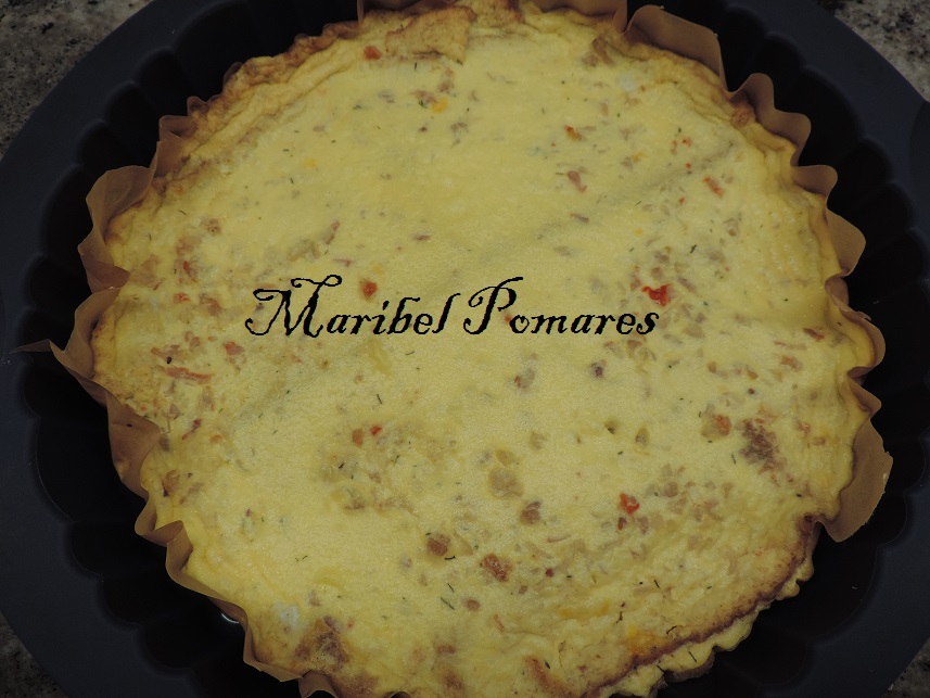 COCINANDO CON MARIBEL Quiche de pan de molde con gambones.