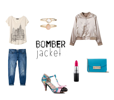 Bomber jacket & denim outfit bomber jacket boyfriend jeans stylizacja z kurtką bomberką blogger blogerka modowa