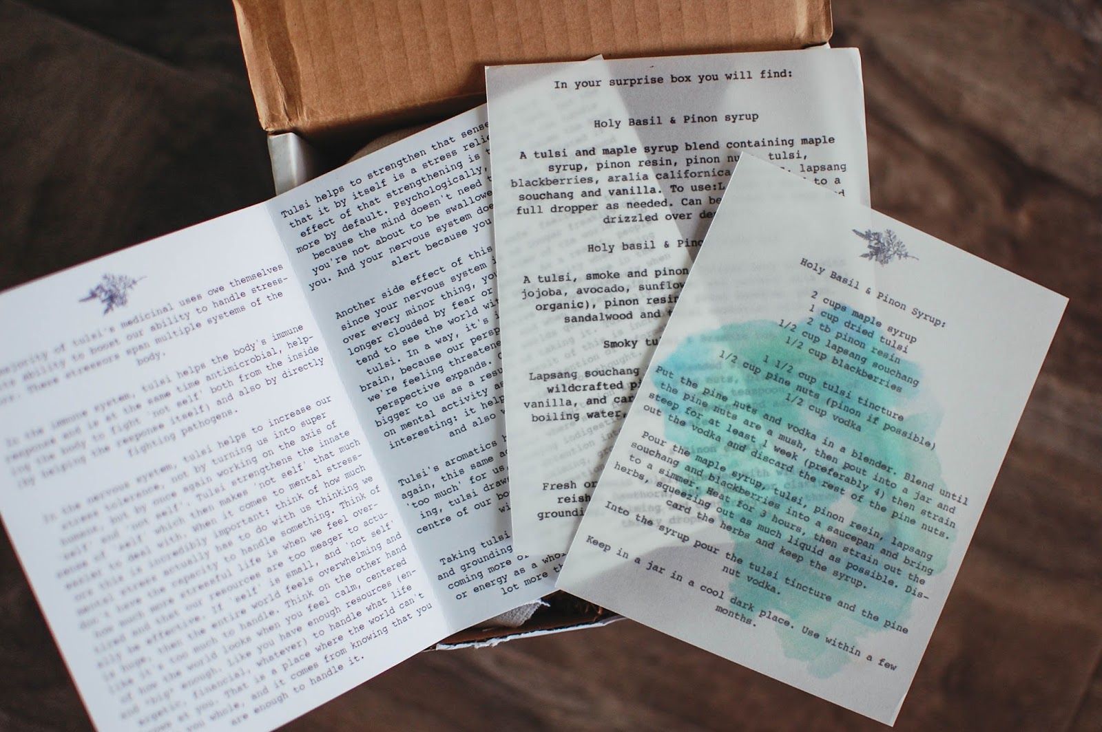 The Redolent Mermaid Kings Road Apothecary Tulsi and Pinon Surprise Box