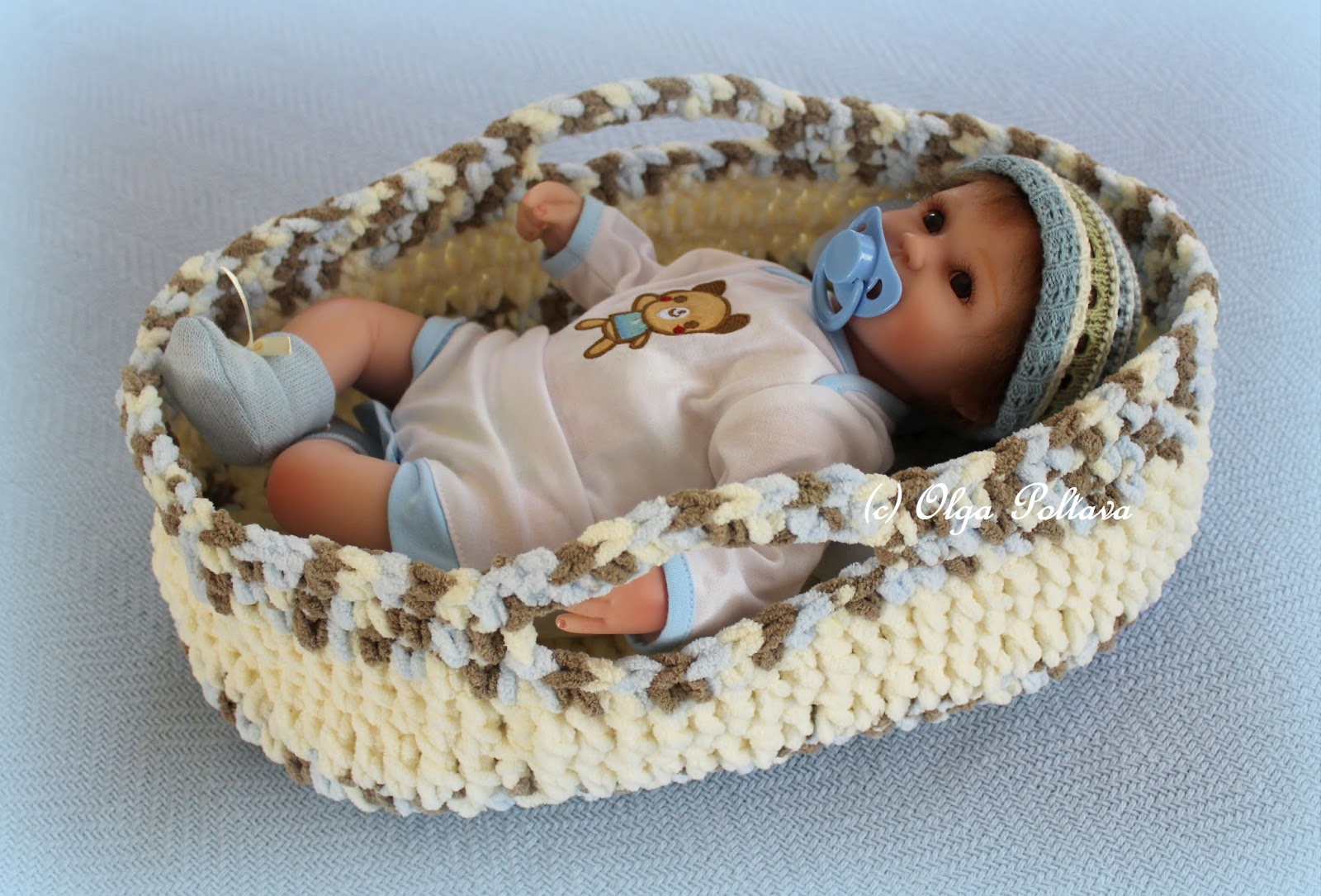 Lacy Crochet Crochet Doll Basket and SanyDoll Reborn Baby Doll Review